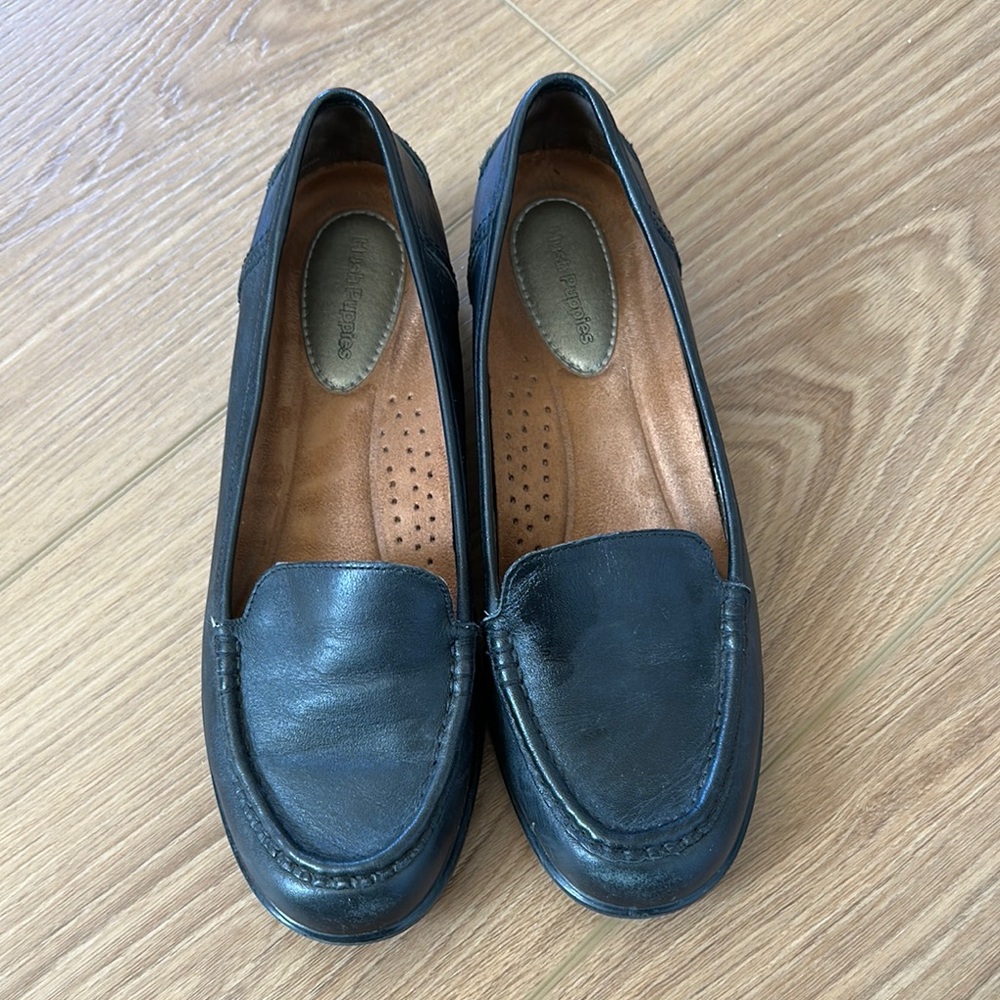 Black Leather Women's Loafers